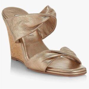 Aquazurra twist wedge heel in gold metallic